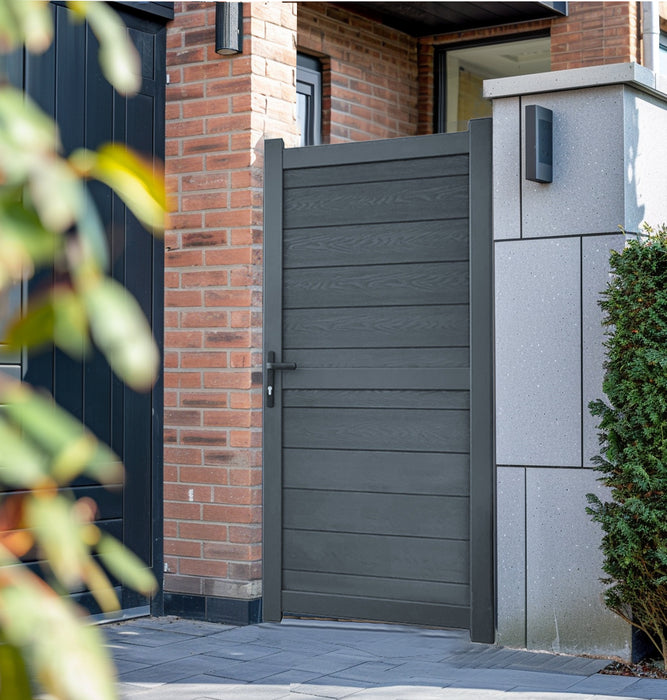 The Oxford - Composite Pedestrian Gate with Horizontal solid infill | Price includes Lock, Lock keep and hinges for mounting