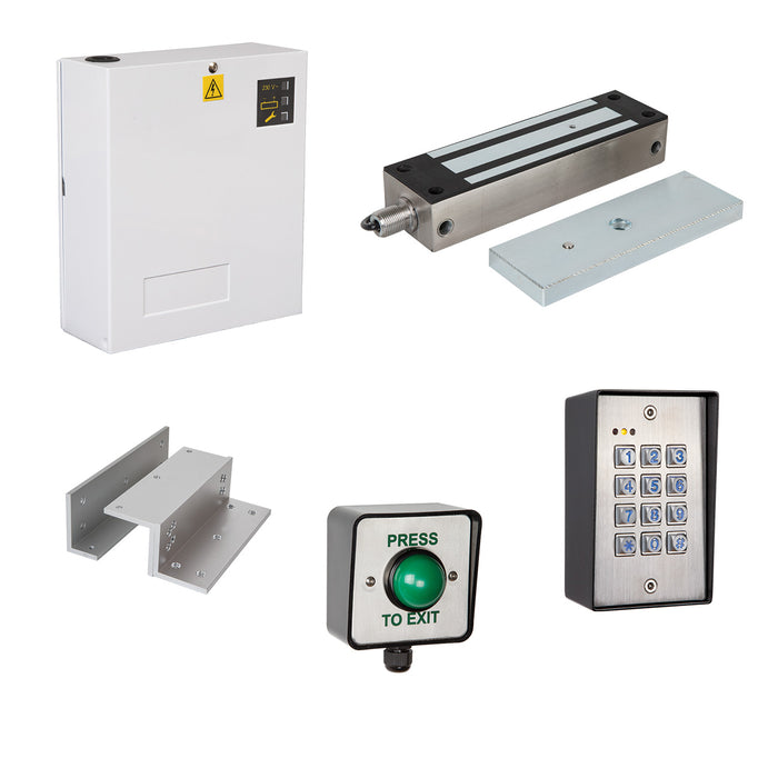 Mag Lock, Power Supply, 1 x Key-Pads, 1 x Push Button