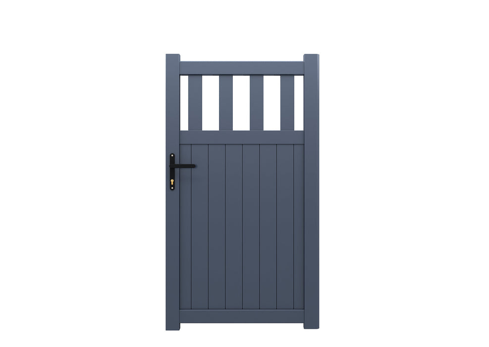 The Bond - Aluminium pedestrian gate with mixed infill - Vertical slats - Flat top| Supplied with lock, lock keep and hinges for mounting