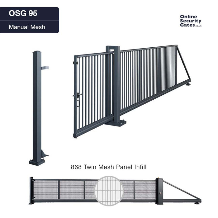 OSG 95 Manual Mesh 3.5m to 5.5m - Commercial & Industrial Sliding Gate