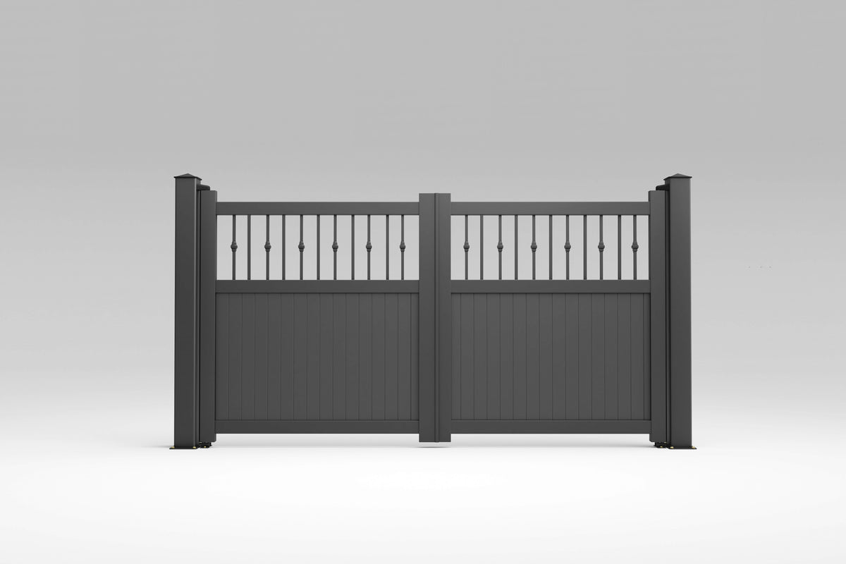 Vertical Poly Gate The Monte Carlo - Aluminium Driveway Gates with vertical mixed infill ...