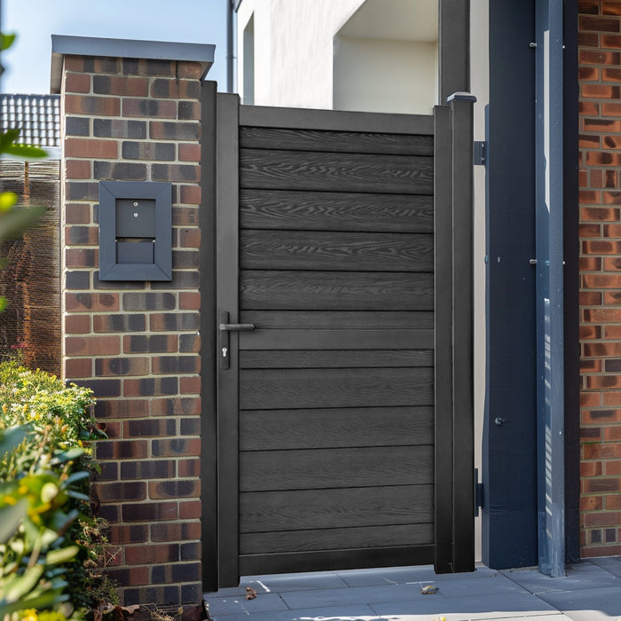 The Oxford - Composite Pedestrian Gate with Horizontal solid infill | Price includes Lock, Lock keep and hinges for mounting