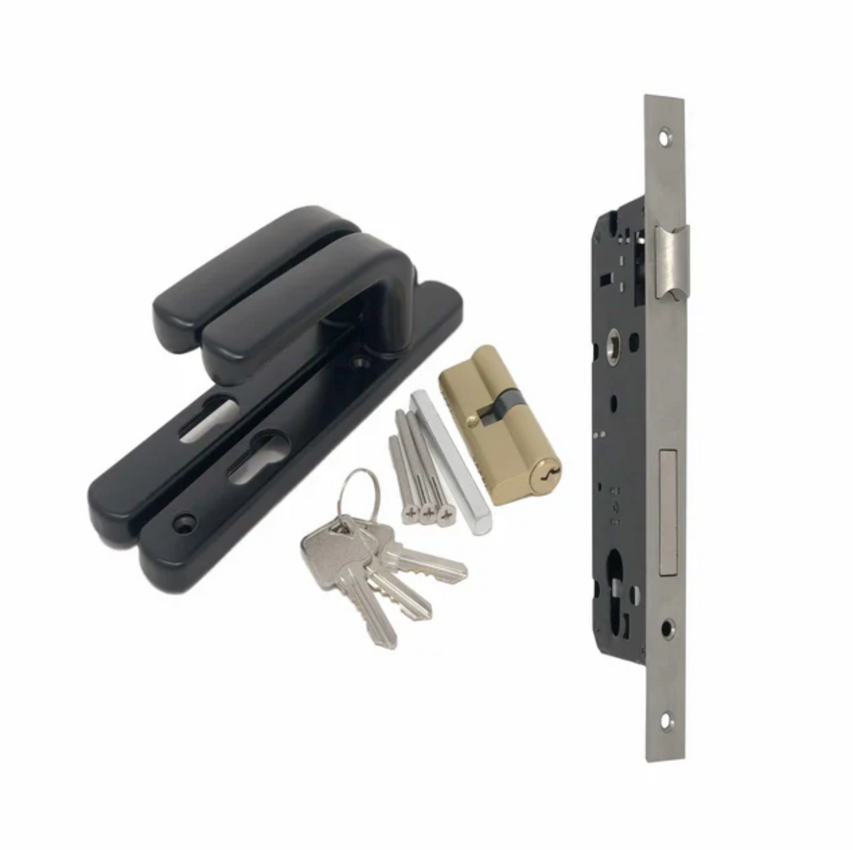Gate Lock Normal Handle Handle Gate Lock Set with 3 Keys for Pedestrian Gate — Online Security ...