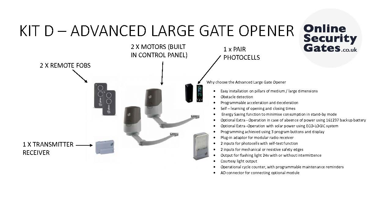 Kit D: Advanced Large Gate Opener 24v