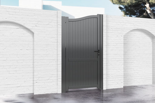 The Abbey - Aluminium pedestrian gate with vertical solid